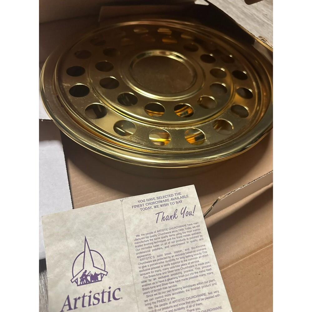 Artistic Churchware RW 508 A Brass Tone Communion Tray with Insert